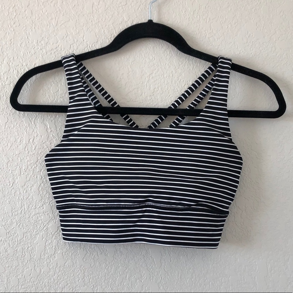 Lululemon Striped Longline Cross-back Sports Bra